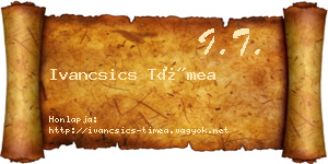 Ivancsics Tímea névjegykártya