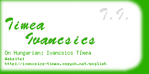 timea ivancsics business card